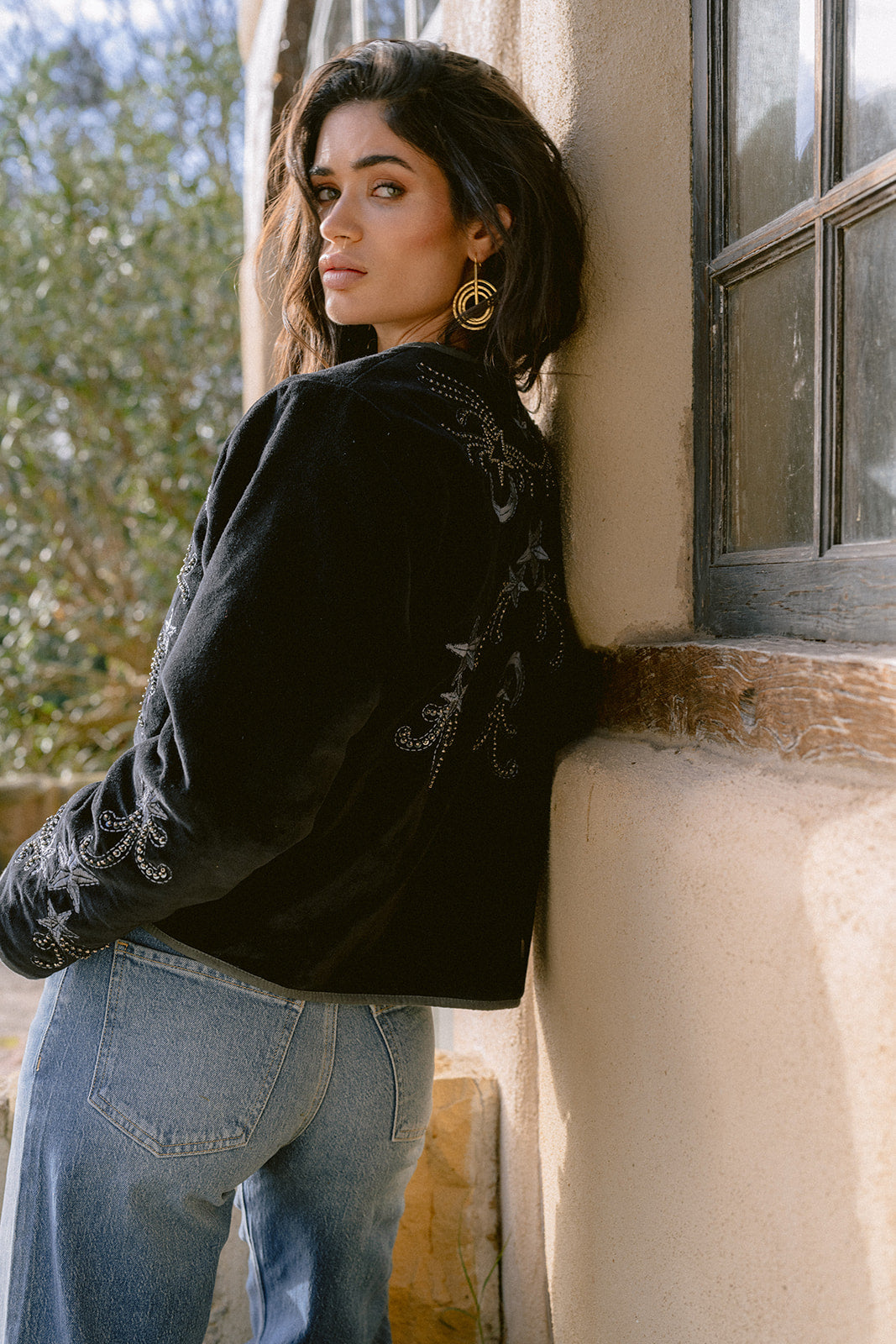 Chaqueta terciopelo bordada