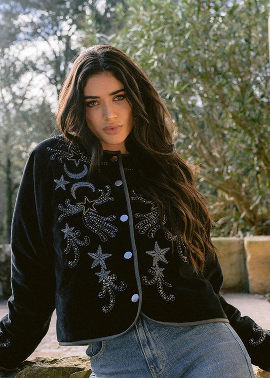 Chaqueta terciopelo bordada