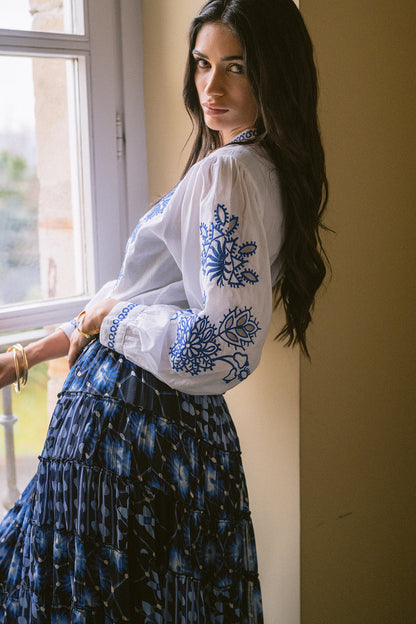 Blusa bordada Dalia blue