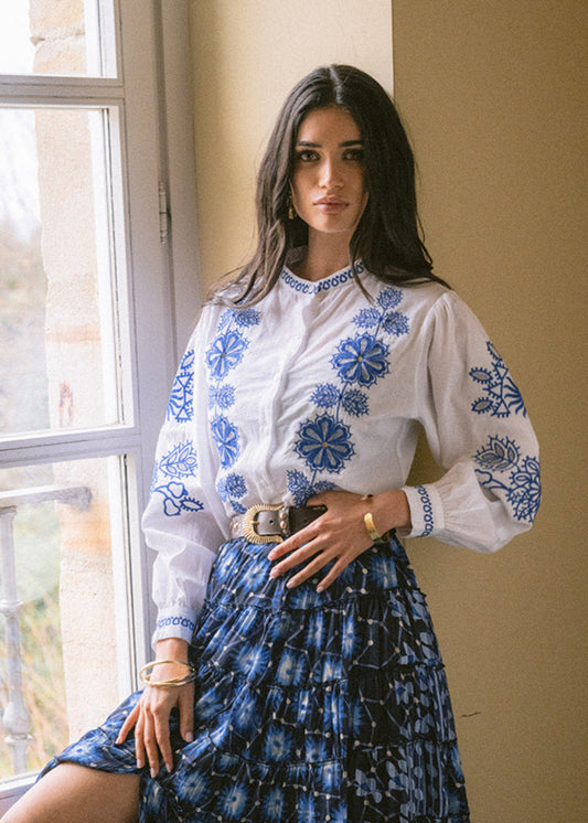 Blusa bordada Dalia blue