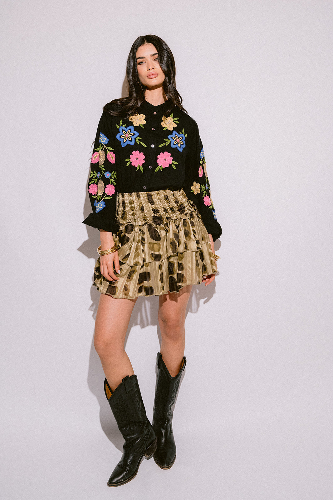 Blusa bordada Dalia black