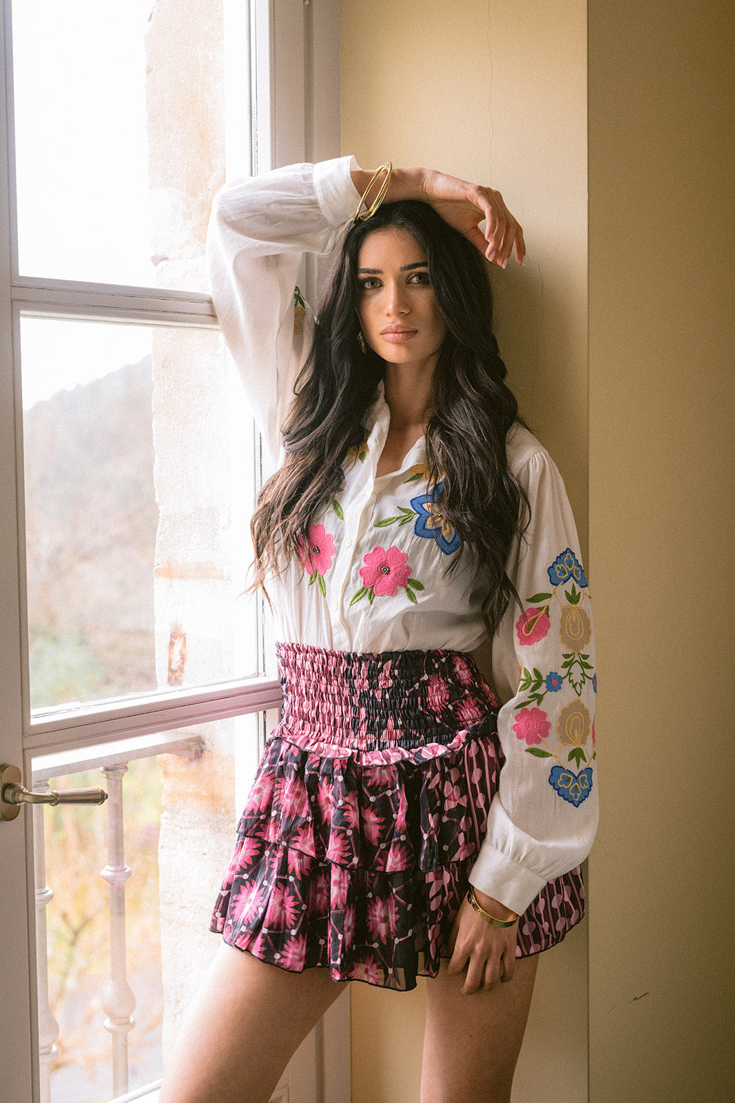 Blusa bordada Dalia Pink