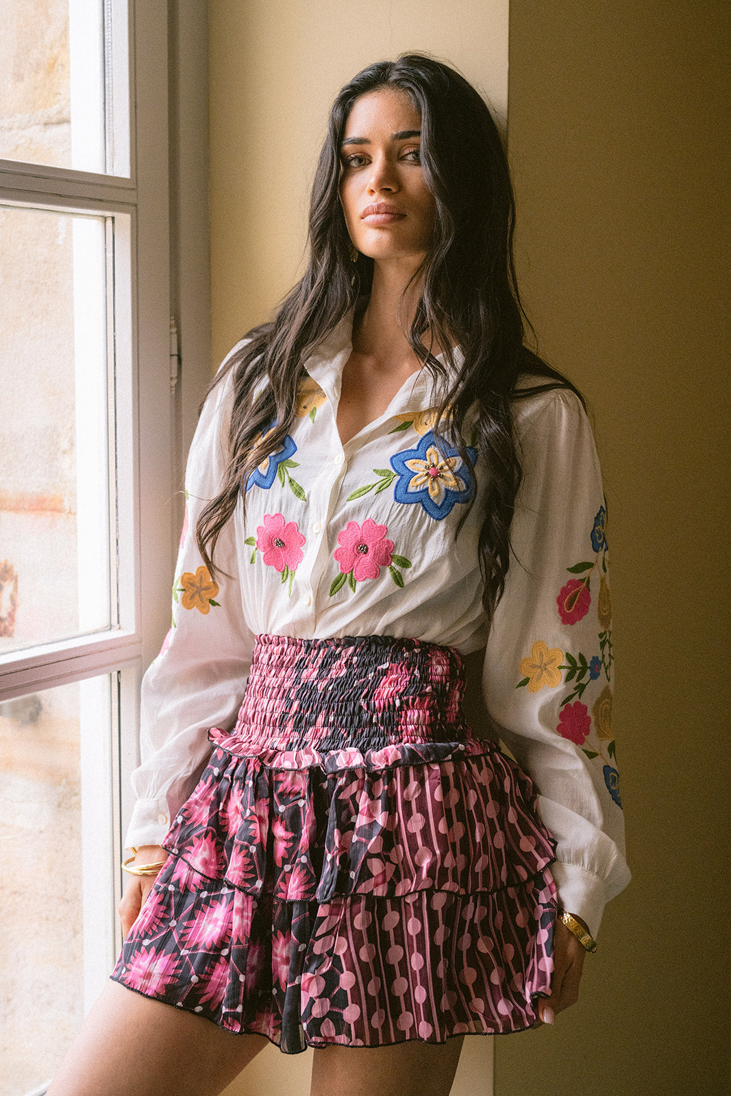 Blusa bordada Dalia Pink