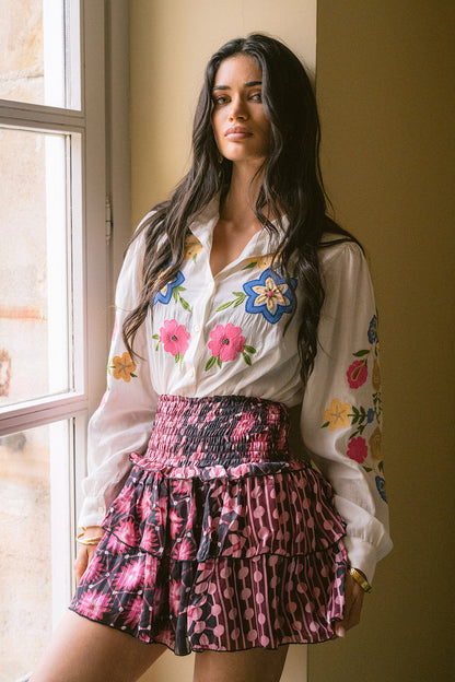 Blusa bordada Dalia Pink