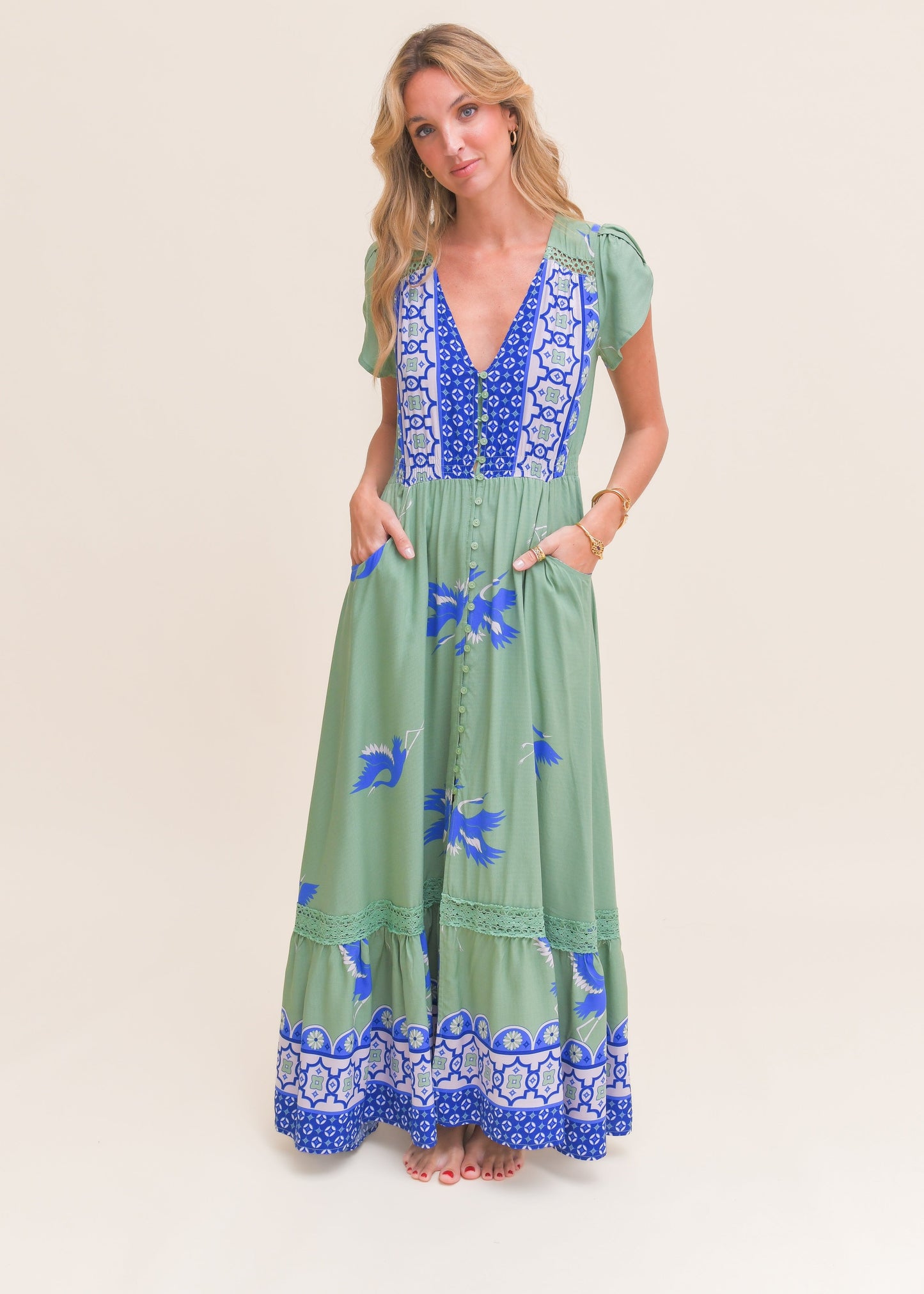 Vestido largo estampado