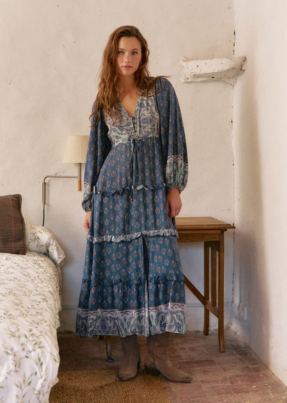 Vestido largo estampado