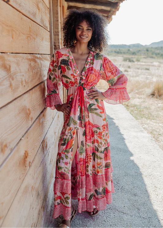 Vestido largo estampado floral