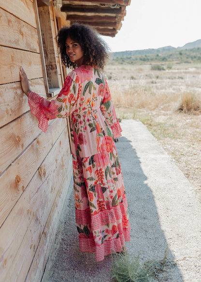 Vestido largo estampado floral