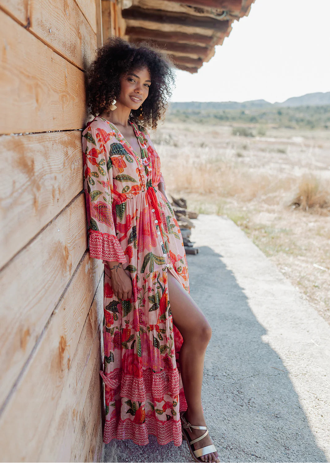 Vestido largo estampado floral