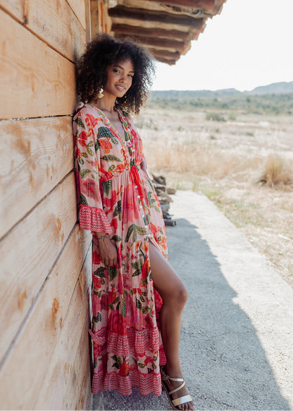 Vestido largo estampado floral