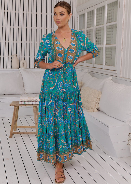 Vestido maxi verde