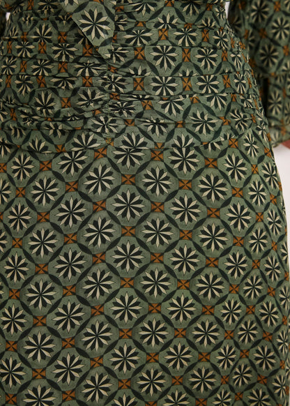 Falda larga fluida estampada