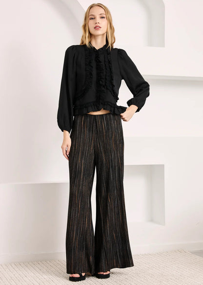 Blusa volantes negra