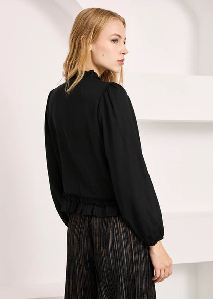 Blusa volantes negra