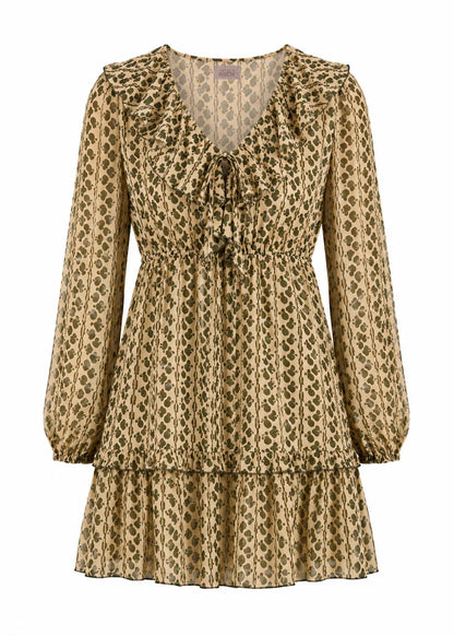 Vestido corto estampado retro