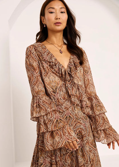 Blusa paisley volantes