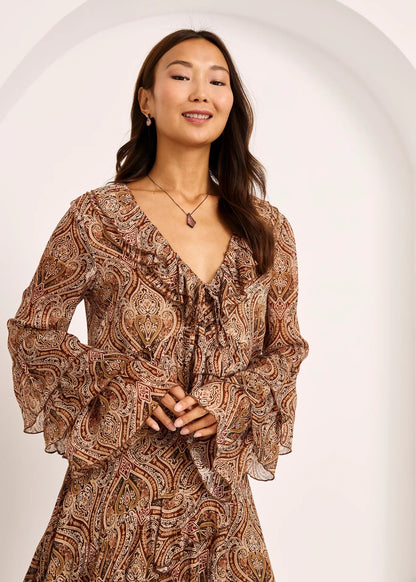 Blusa paisley volantes