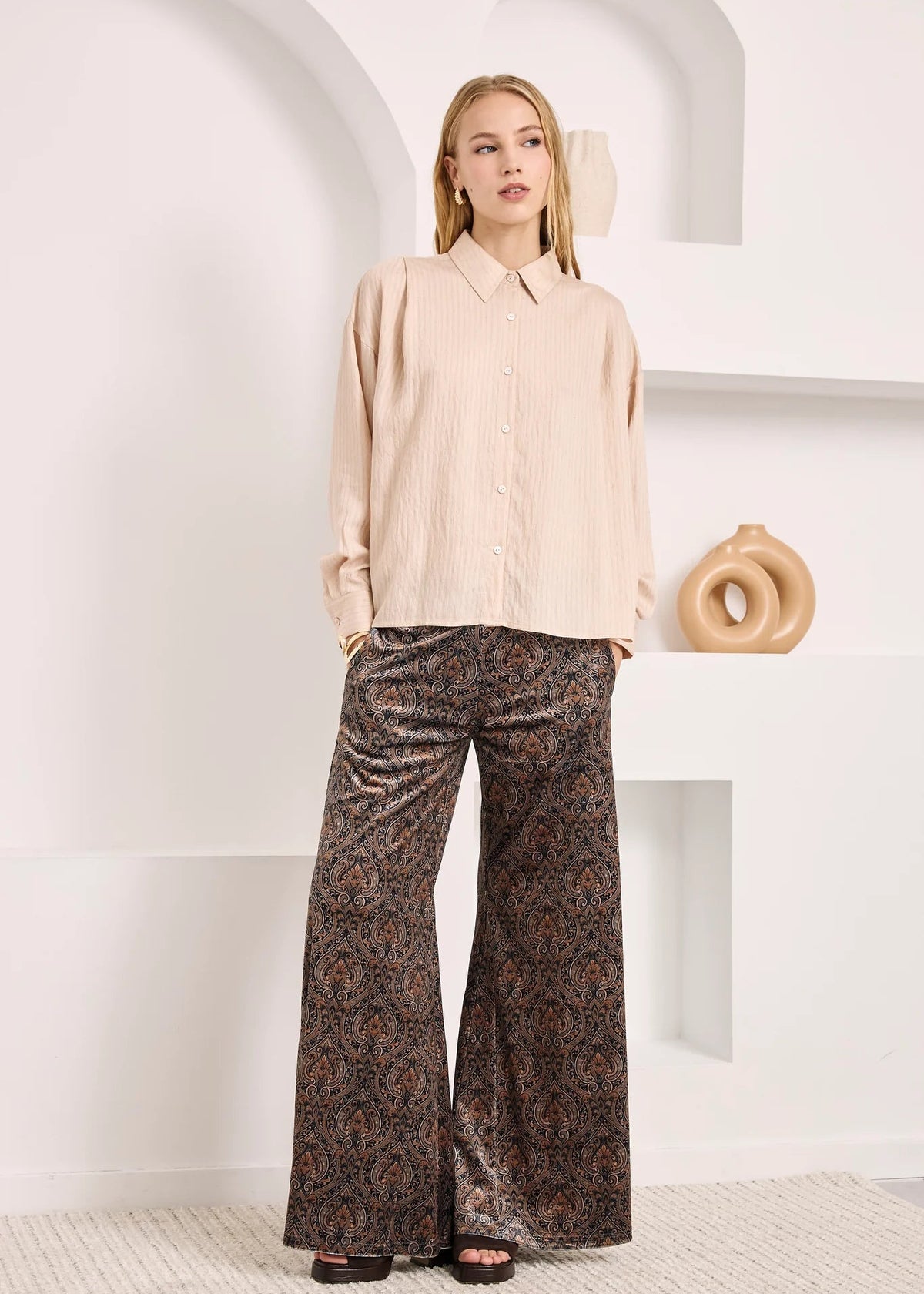 Blusa plisada Ivory