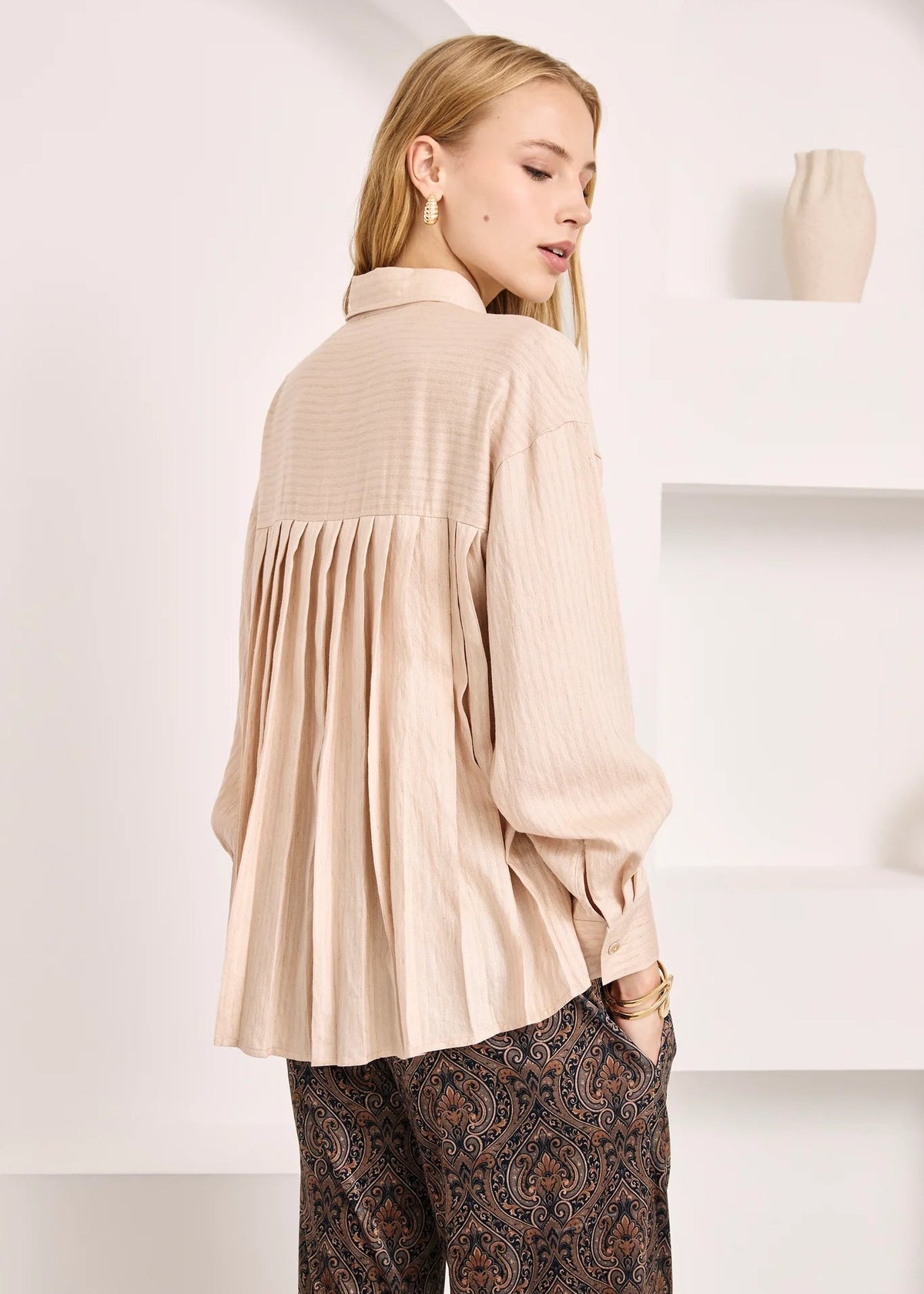 Blusa plisada Ivory
