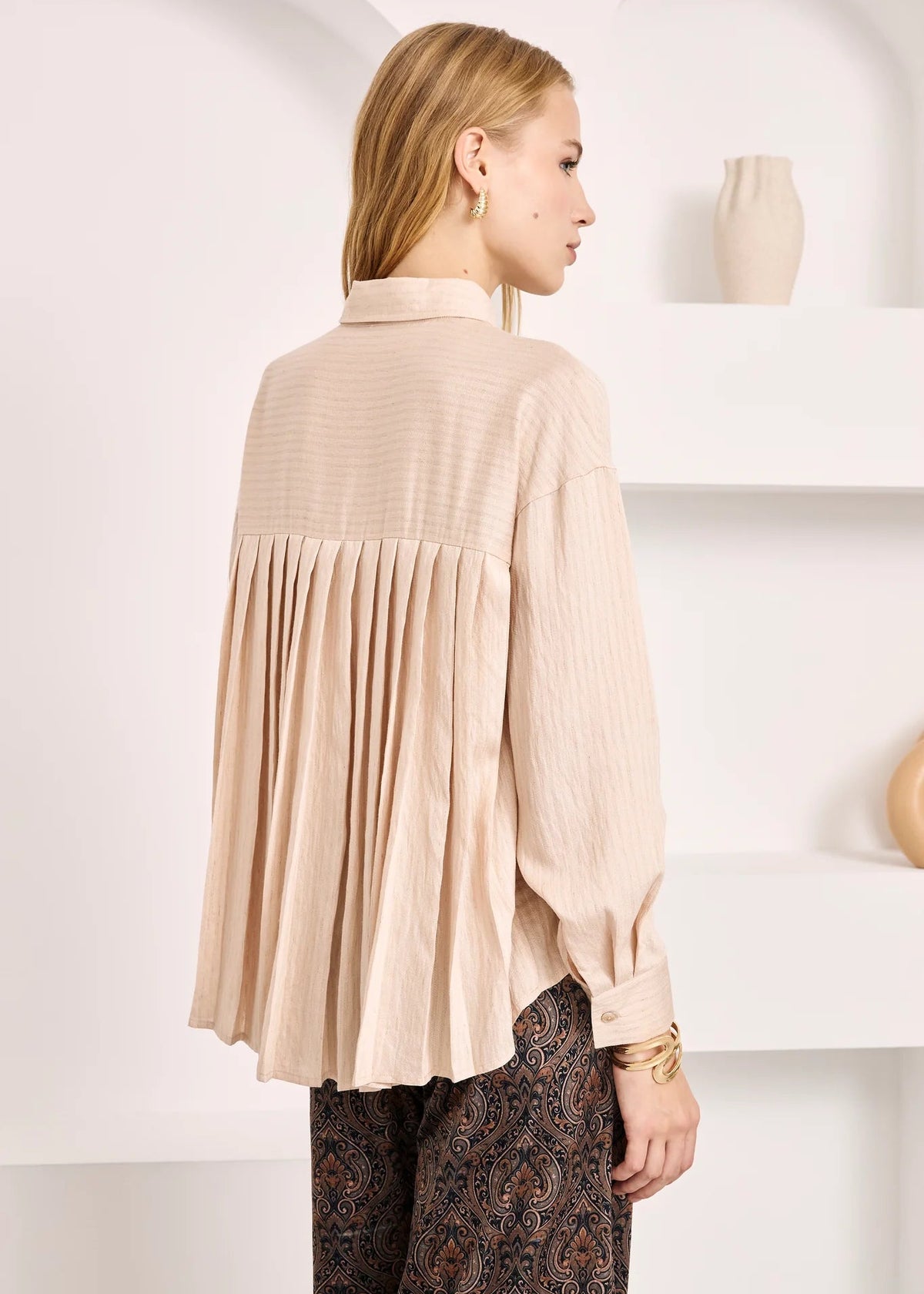 Blusa plisada Ivory