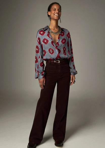 Blusa Iris borgoña
