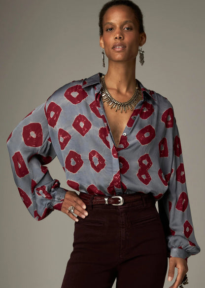 Blusa Iris borgoña