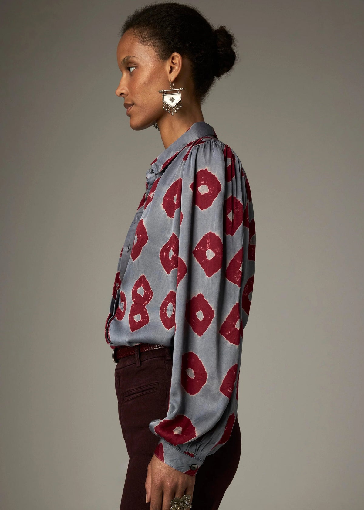 Blusa Iris borgoña