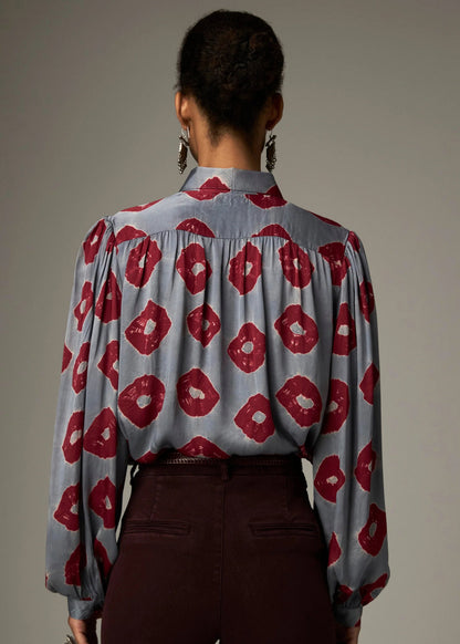 Blusa Iris borgoña