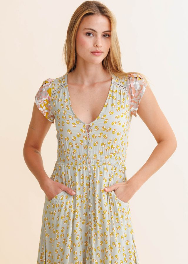 Vestido largo estampado