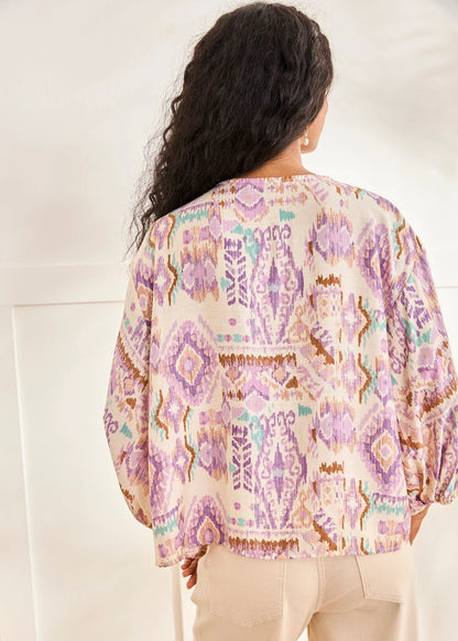 Blusa estampado Ikat violeta