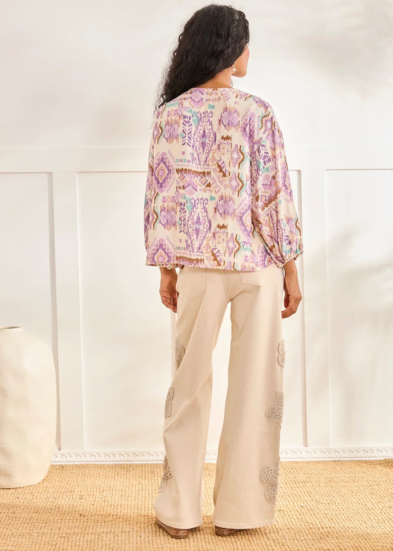 Blusa estampado Ikat violeta