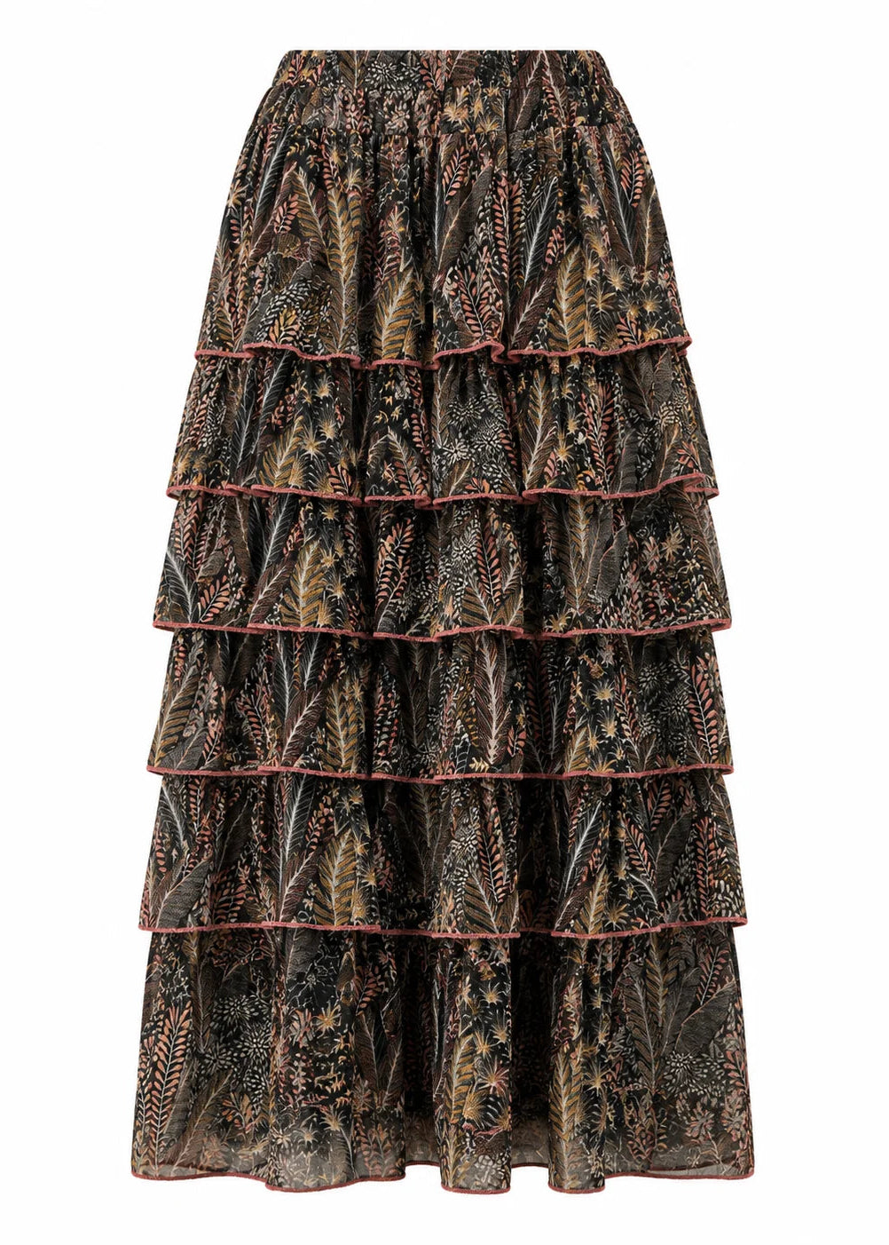 Falda estampada volantes
