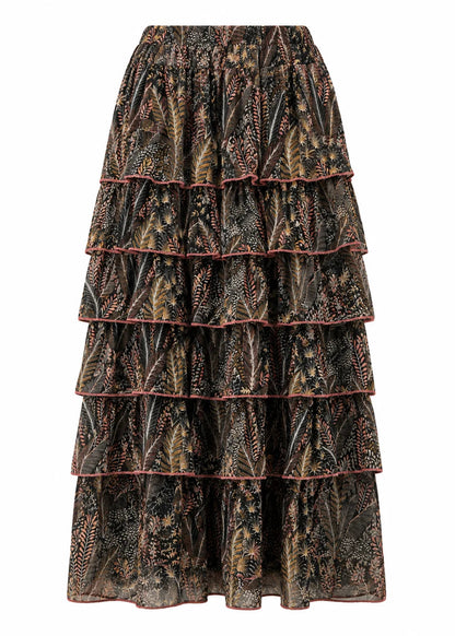 Falda estampada volantes