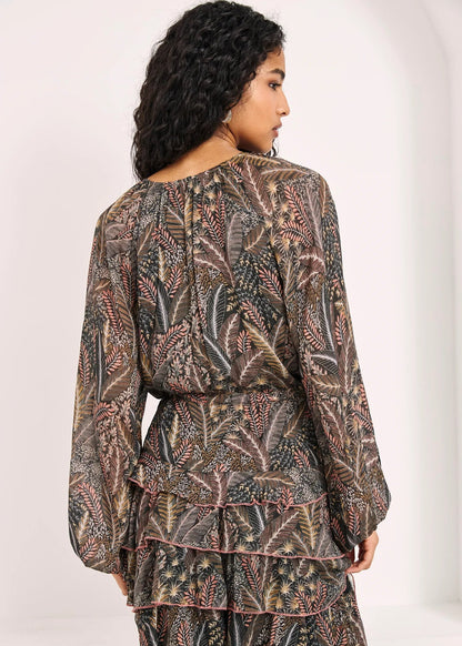 Blusa estampada volantes Amir