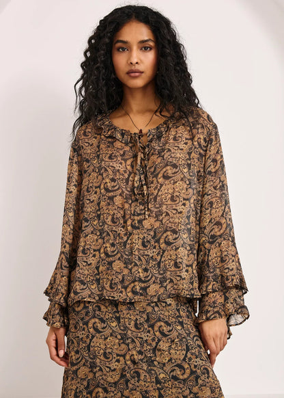 Blusa fluida volantes