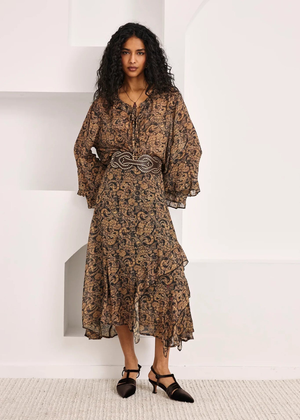 Blusa fluida volantes