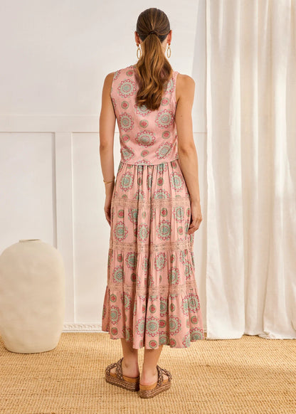 Top estampado mandala rosas