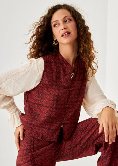 Chaleco viscosa oriental