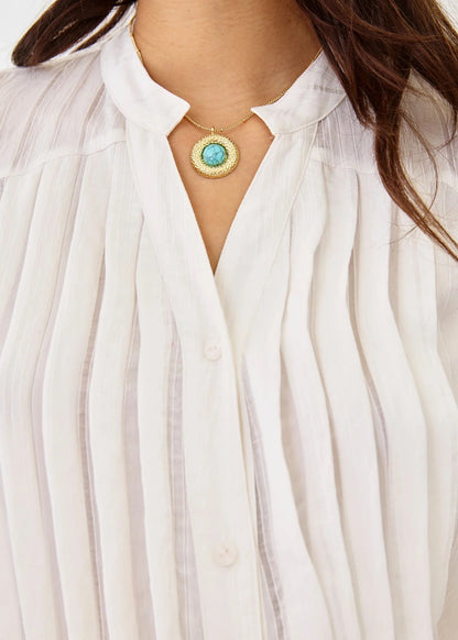 Blusón mao maxi plisado blanco