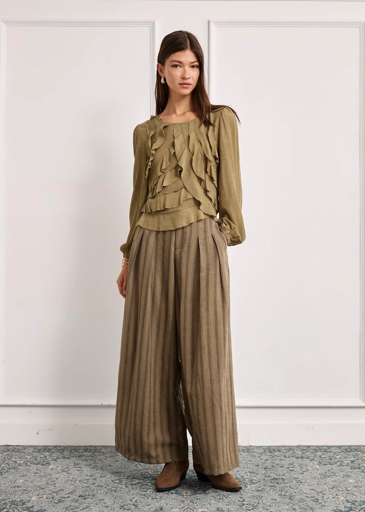 Blusa volantes cascada