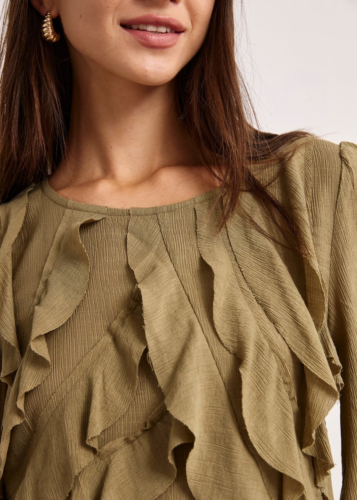 Blusa volantes cascada