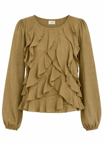 Blusa volantes cascada