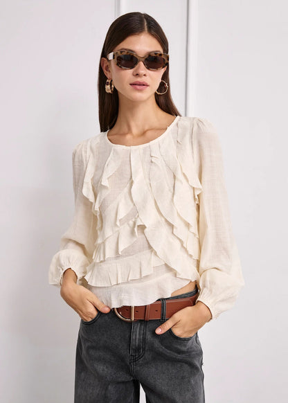 Blusa volantes cascada