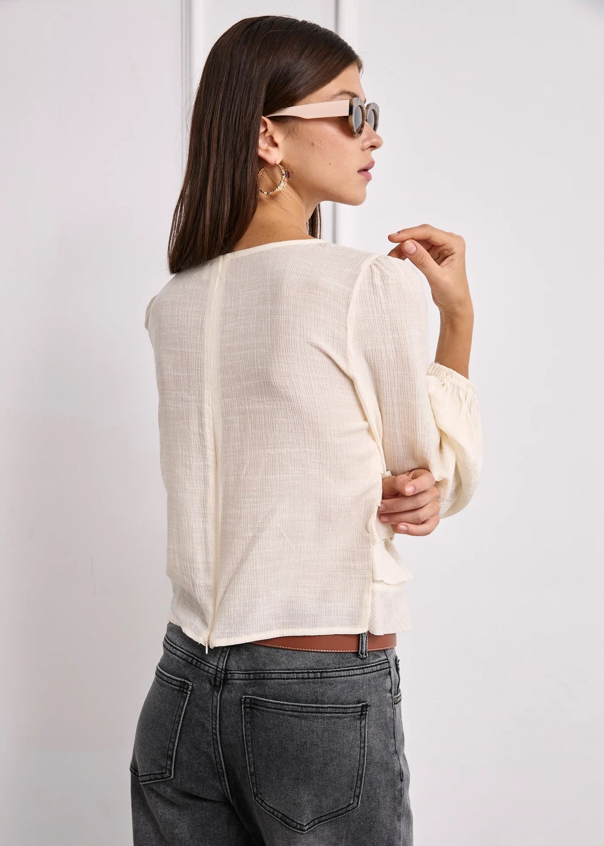 Blusa volantes cascada