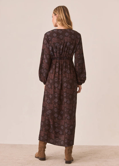 Vestido estampado lazada cintura