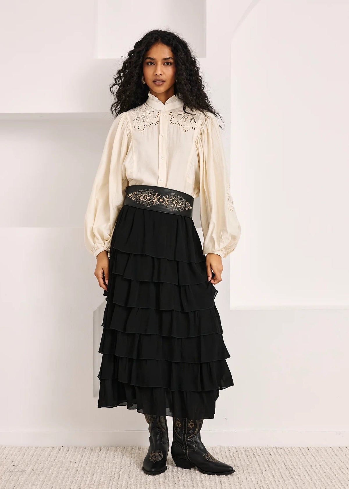 Blusa romantica bordados