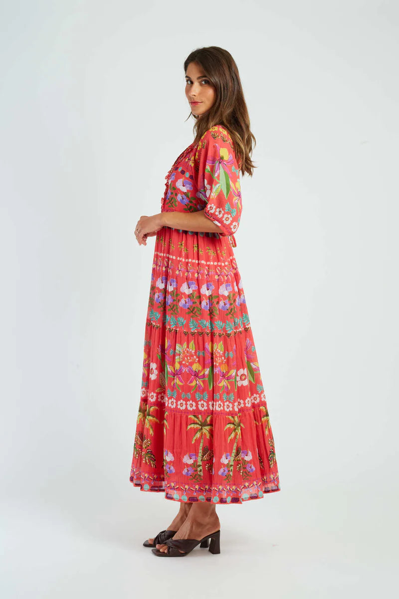 Vestido largo bohemio  rojo