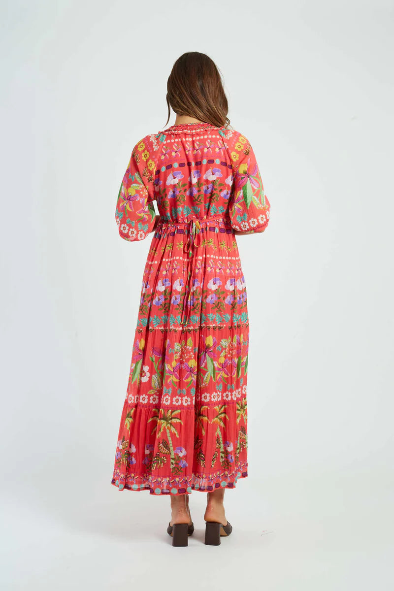 Vestido largo bohemio  rojo