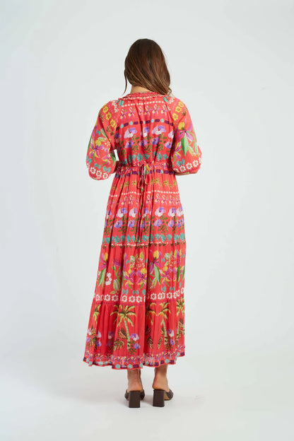 Vestido largo bohemio  rojo