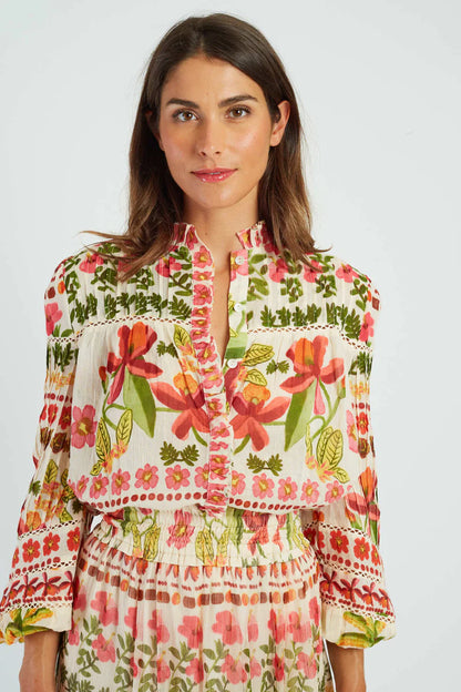 Blusa bohemia estampada floral